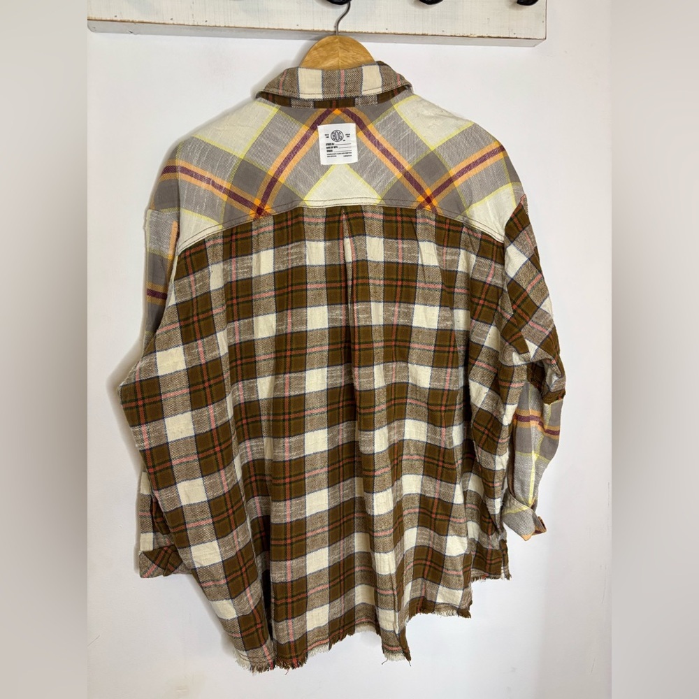 Bdg Oversized Patchwork Mixed Print Flannel Shack… - image 6